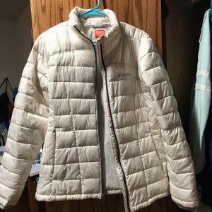 Columbia White Puffy Jacket